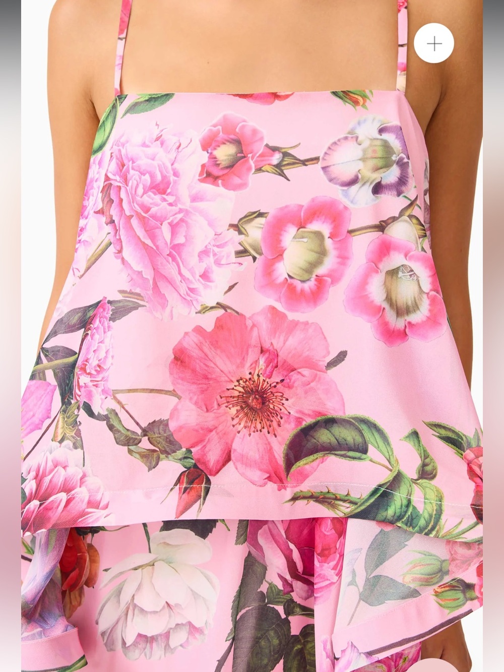 elliatt armani pink floral print tiered ruffle flared maxi gown dress size XL - Picture 5 of 12